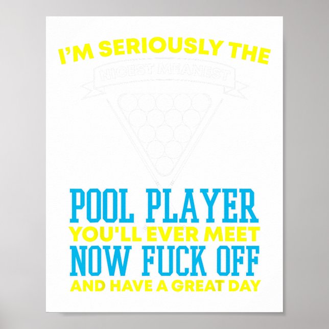 Funny Pool Player And Billiards  Poster (Front)