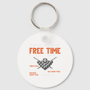 Funny Pool Player Billiard Play Pool Watch Pool  Key Ring