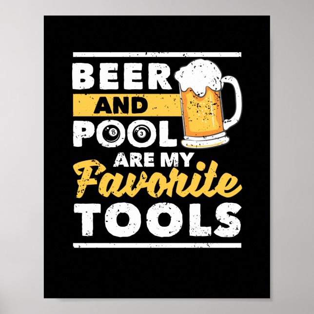 Funny pool player billiards 8 ball billiards poster (Front)