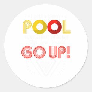 Funny Pool Player Billiards  Classic Round Sticker