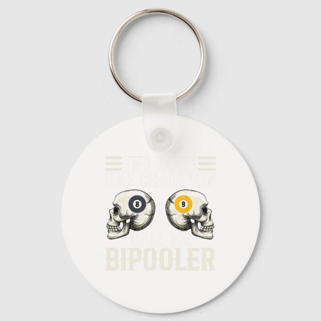 Funny Pool Player Design - For Billiards Fans And  Key Ring (Front)