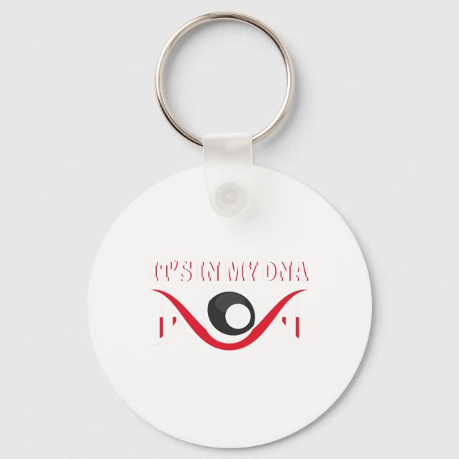 Funny Pool Player Design - For Billiards Fans And  Key Ring (Front)