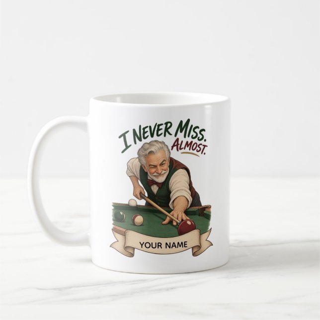 Funny Pool Player Gift Coffee Mug (Left)