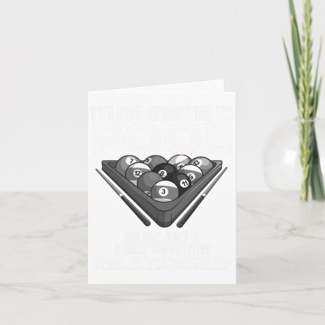 Funny Pool Player Gift For Men Cool Addicted To Bi Card (Front)