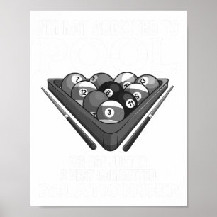 Funny Pool Player Gift For Men Cool Addicted To Bi Poster