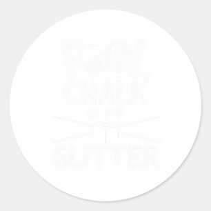 Funny Pool Player Gift For Men Women Billiards Cue Classic Round Sticker