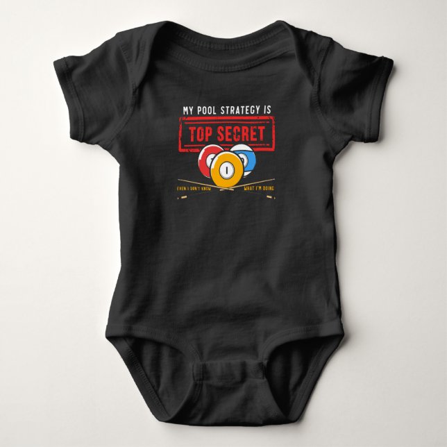 Funny Pool Player Joke Billiards Humour Baby Bodysuit (Front)