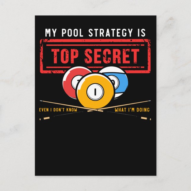 Funny Pool Player Joke Billiards Humour Postcard (Front)