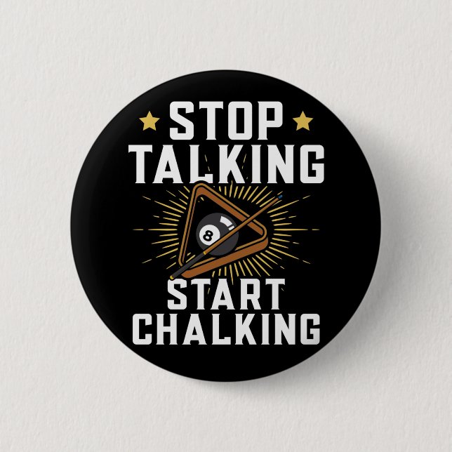 Funny Pool Player Quote Billard Sports 6 Cm Round Badge (Front)