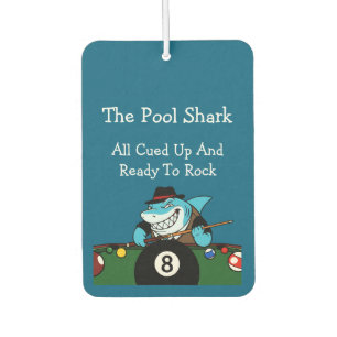 Funny Pool Shark Billiards Theme Men's Car Air Freshener