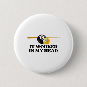 Funny Pool Stick Pool Billiards 6 Cm Round Badge
