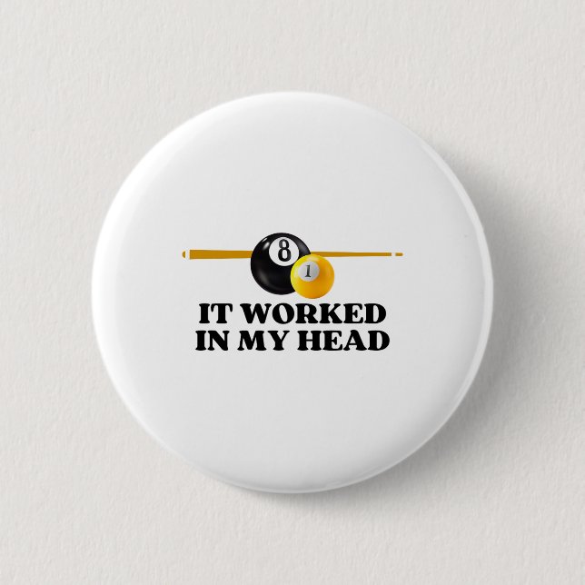 Funny Pool Stick Pool Billiards  6 Cm Round Badge (Front)
