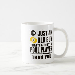 Funny Pool T Shirt Just An Old Guy Billiards Gift Coffee Mug