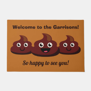 Funny Poop custom text & colour doormat