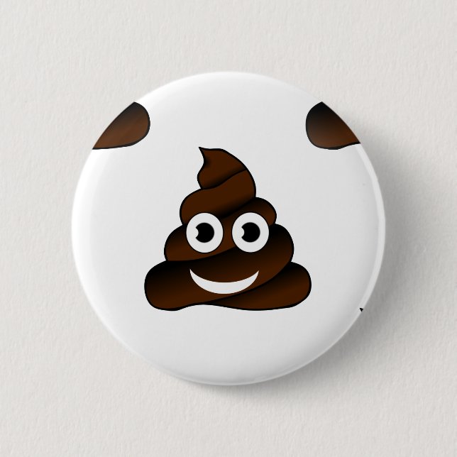 funny poop emoji 6 cm round badge (Front)