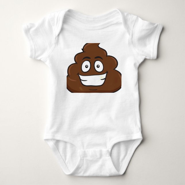 funny poop emoji baby bodysuit (Front)