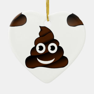 funny poop emoji ceramic ornament