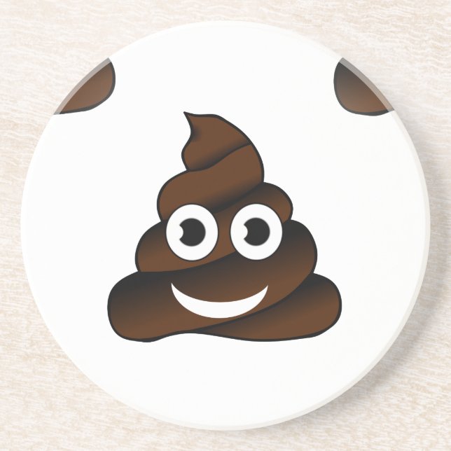 funny poop emoji coaster (Front)