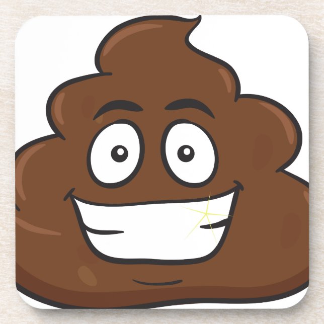 funny poop emoji coaster (Front)