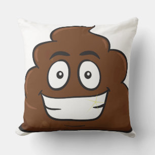 funny poop emoji cushion