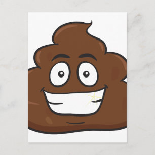 funny poop emoji postcard