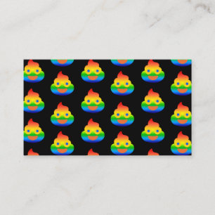 Funny Poop Emoji Rainbow Colour Smile Face Humour Business Card
