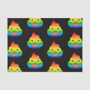Funny Poop Emoji Rainbow Colour Smile Face Humour Tissue Paper