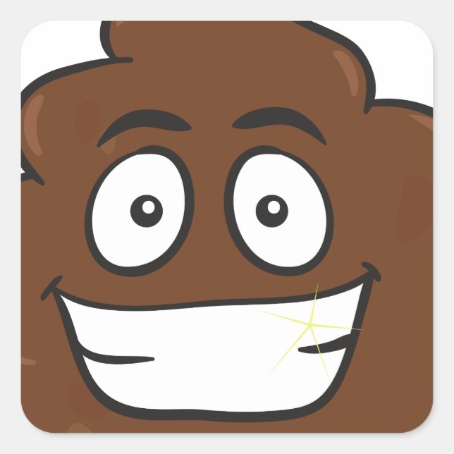 funny poop emoji square sticker (Front)
