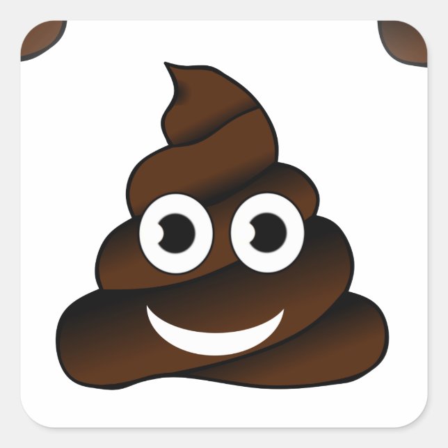 funny poop emoji square sticker (Front)
