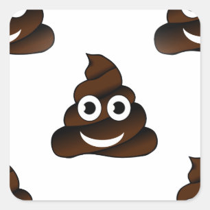 funny poop emoji square sticker