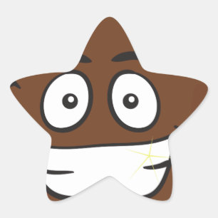 funny poop emoji star sticker