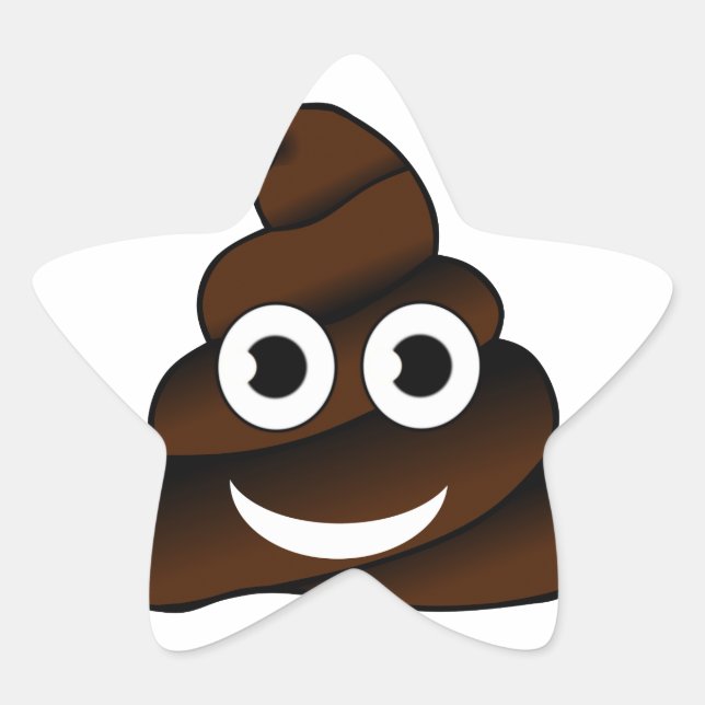 funny poop emoji star sticker (Front)