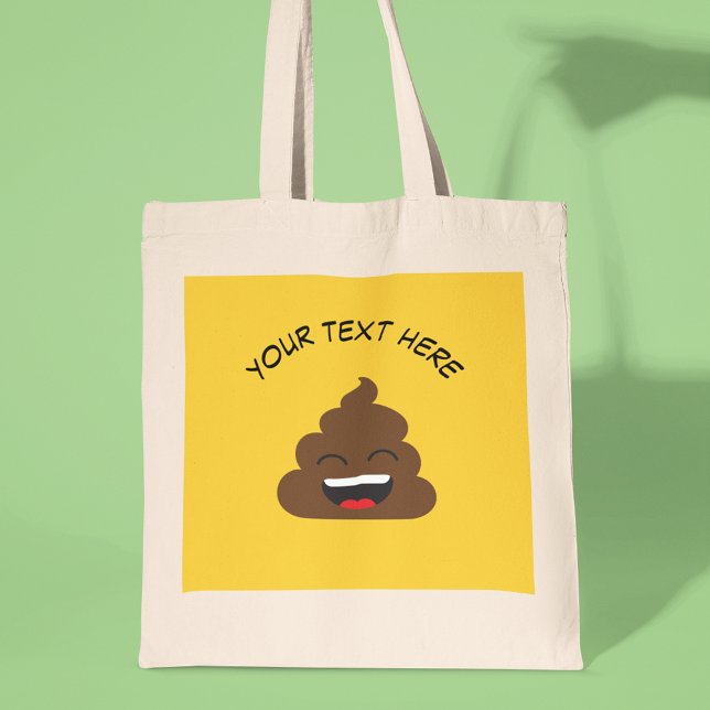 Funny Poop Emoji with Custom Message Tote Bag (Creator Uploaded)