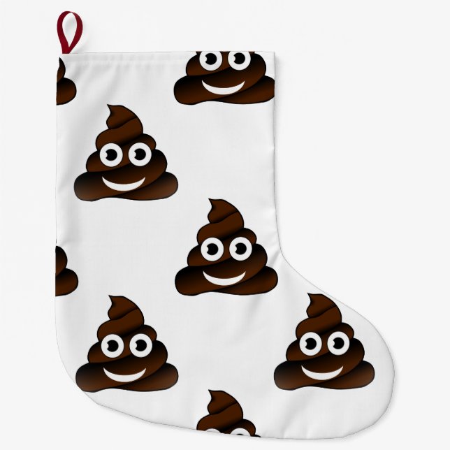 funny poop emoji xmas christmas stocking (Front)