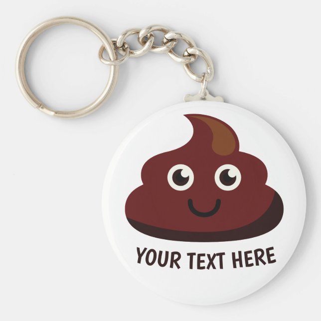 Funny Poop key chain 2 : happy (Front)