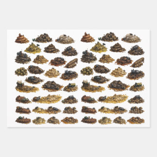 Funny Poop Piles Pattern Wrapping Paper Sheet