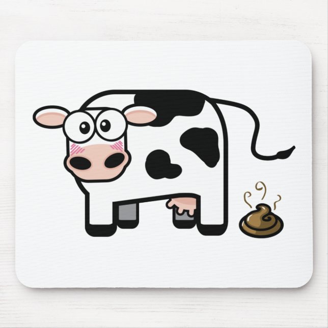 Funny Pooping Cow Mousepad (Front)