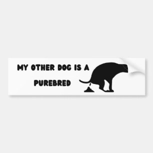 Funny Pooping Dog  Bumper Sticker