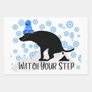 Funny Pooping Dog Christmas Wrapping Paper Sheet