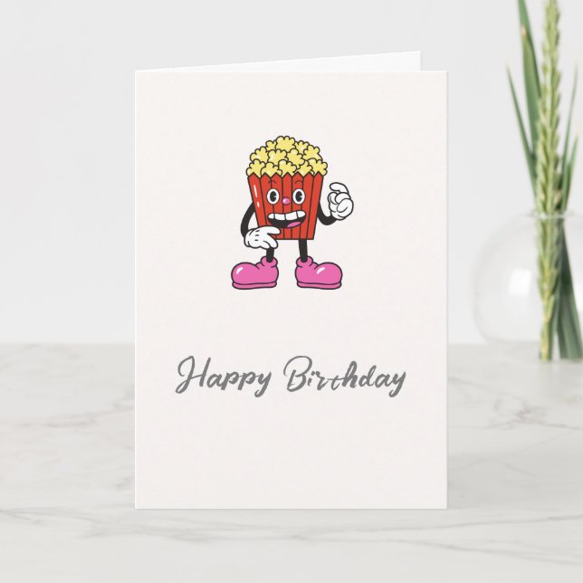 Funny Popcorn Birthday card (Front)