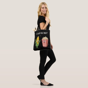 Funny Popcorn Cute Kawaii Style Popped Pop-Corn Tote Bag