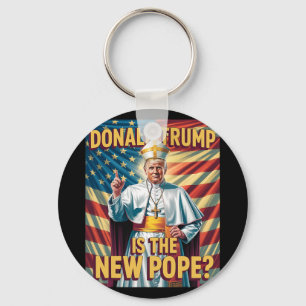 Funny Pope And President Donald Trump3  Key Ring