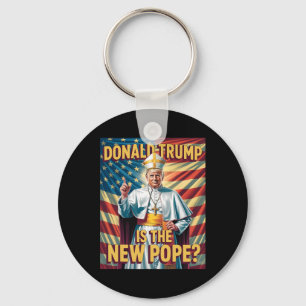 Funny Pope And President Donald Trump4  Key Ring