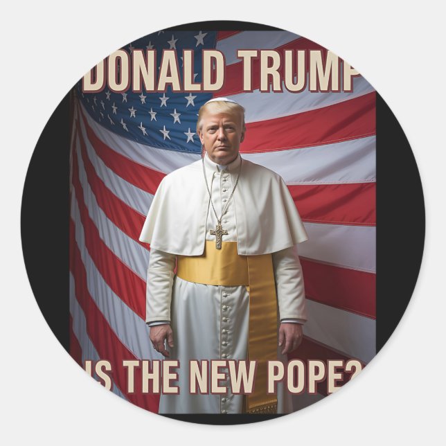 Funny Pope And President Donald Trump6  Classic Round Sticker (Front)