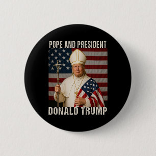 Funny Pope Trump And President Donald Trump 6 Cm Round Badge