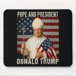 Funny Pope Trump And President Donald Trump Mouse Pad