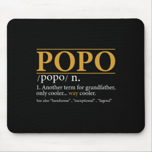 Funny Popo Definition Fathers Day Gift Grandpa Gif Mouse Pad