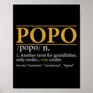 Funny Popo Definition Fathers Day Gift Grandpa Gif Poster