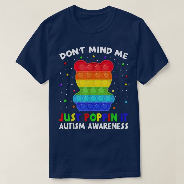 Funny Poppin Bear Autism Awareness Matching Set Ki T-Shirt (Design Front)