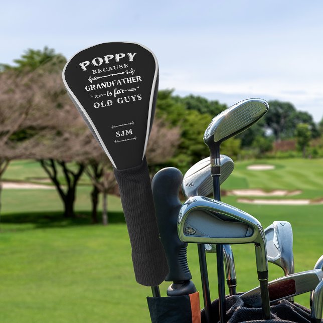 Funny Poppy Grandfather Monogram Golf Head Cover (Creator Uploaded)